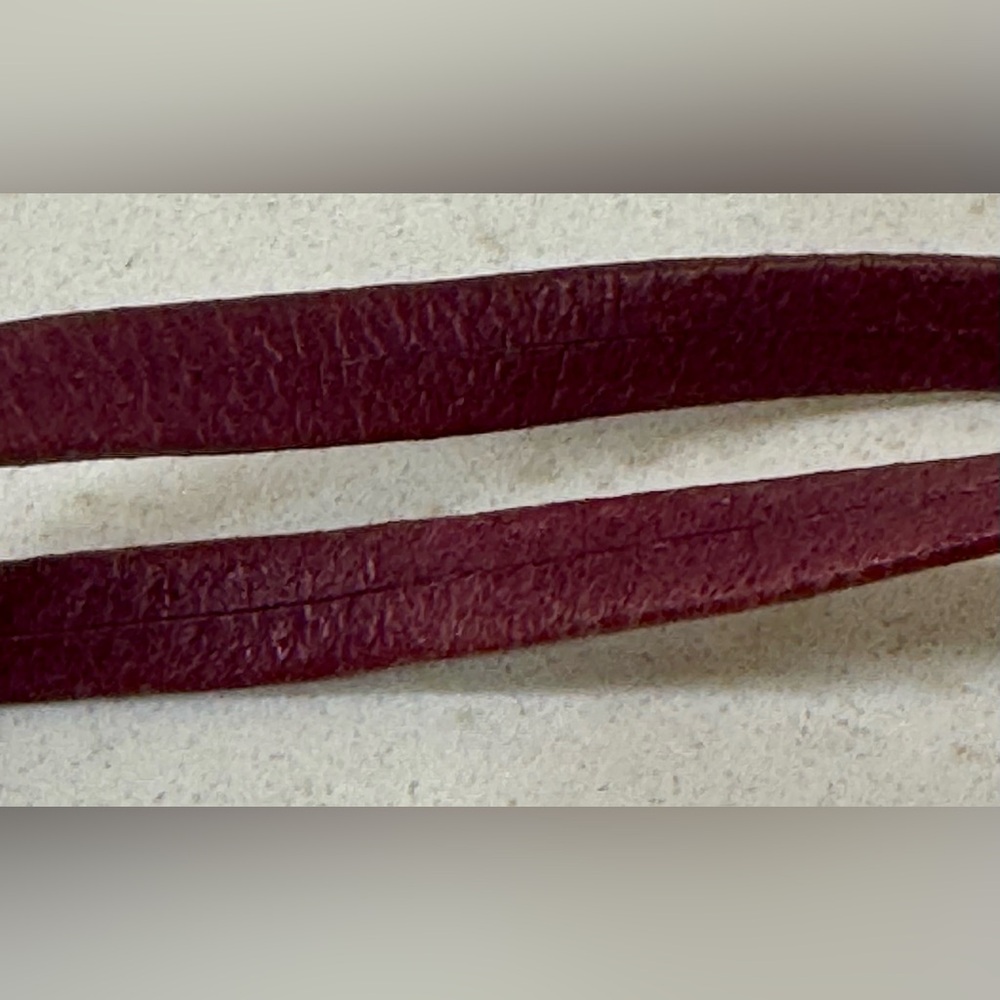 🧞 Gorjana Eggplant Purple Leather Wrap Boho Bracelet Gold Tone Toggle - Picture 6 of 6